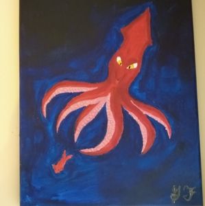Arrowhead squid painting